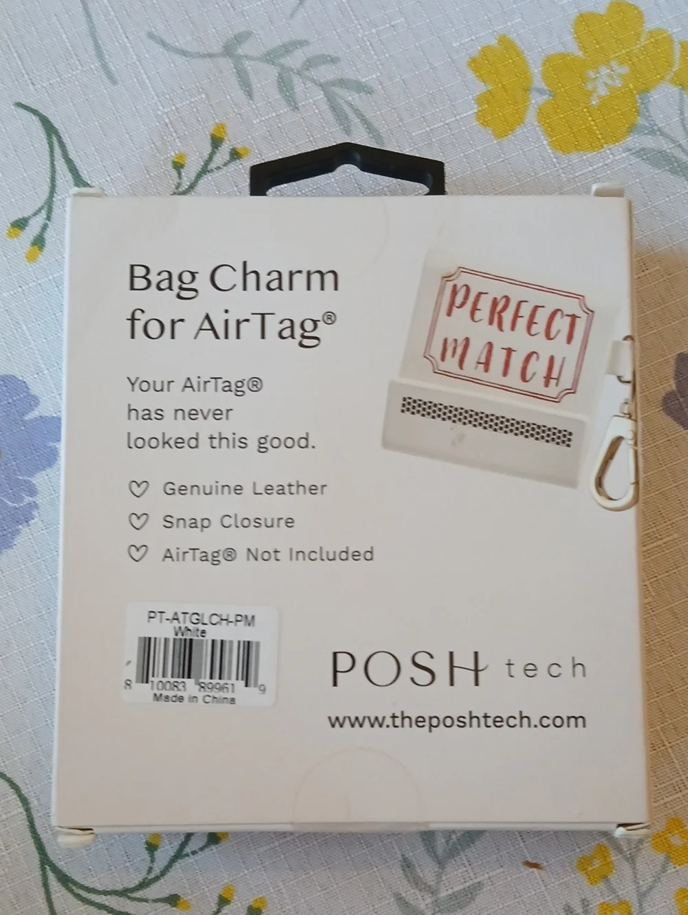 White and Rose Gold 'Perfect Match' AirTag Bag Charm